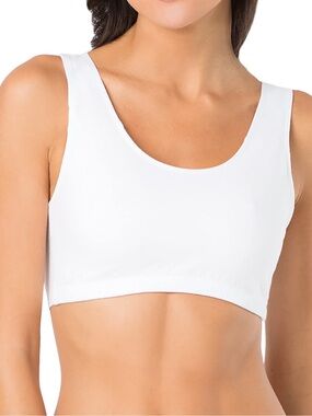 🔴 Fruit of the Loom White Seamless Scoop Sports Bra